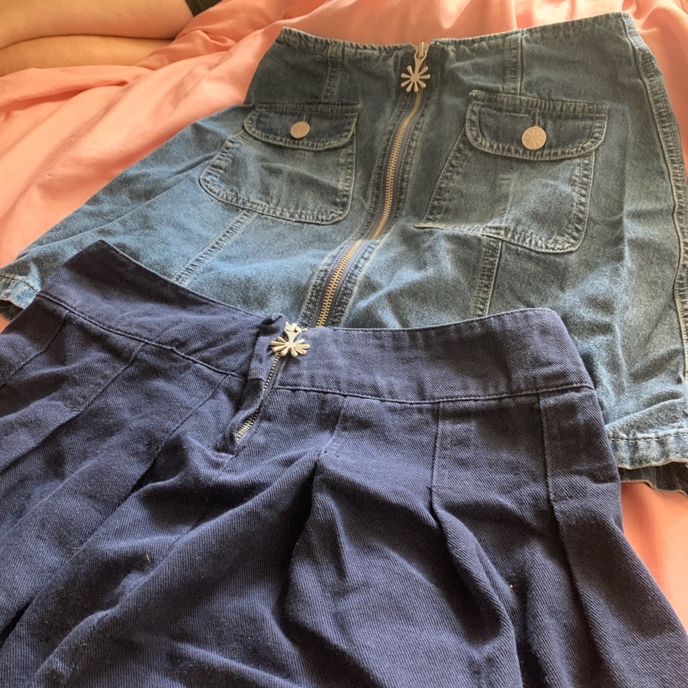 TWO SKIRTS FOR PRICE OF ONE — DELIAS DENIM MINI SKIRTS BUNDLE SIZE SMALL